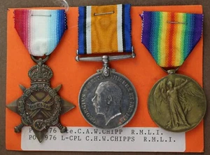 * BRITISH WORLD WAR 1 SILVER SERVICE MEDAL 1914-15 STAR AND VICTORY MEDAL #MNP87 - Picture 1 of 7