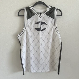 Split White and Gray Basketball Jersey Surf Skate Streetwear - Men's Size M - Picture 1 of 9