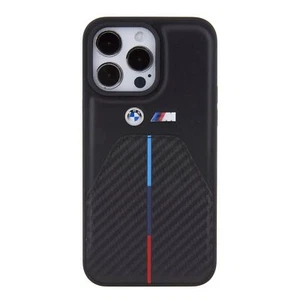 BMW iPhone 15 Pro Hülle Case Cover M Power Carbon Tricolor Stripe Schwarz - Bild 1 von 7