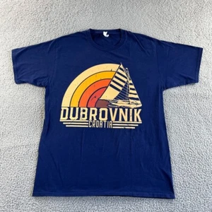 NEW Dubrovnik Croatia T Shirt Mens Large Blue Graphic Tee Port & Company Sailing - Picture 1 of 13