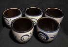MCM Scheurich Pottery Textured Blue Cups West Germany  418-7