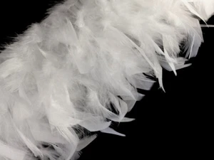 1 Yard – White Chandelle Turkey Fluffy Feather Trim Halloween Costume Craft - Picture 1 of 4