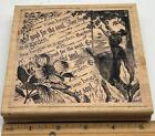 VICTORIAN WOMAN DOGWOOD FLOWERS COLLAGE TEXT Rubber Stamp PAPER INSPIRATIONS