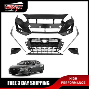 New Front Bumper Grille Kit With Chrome Trims Fits 2023 2024 Nissan Altima SR - Picture 1 of 5