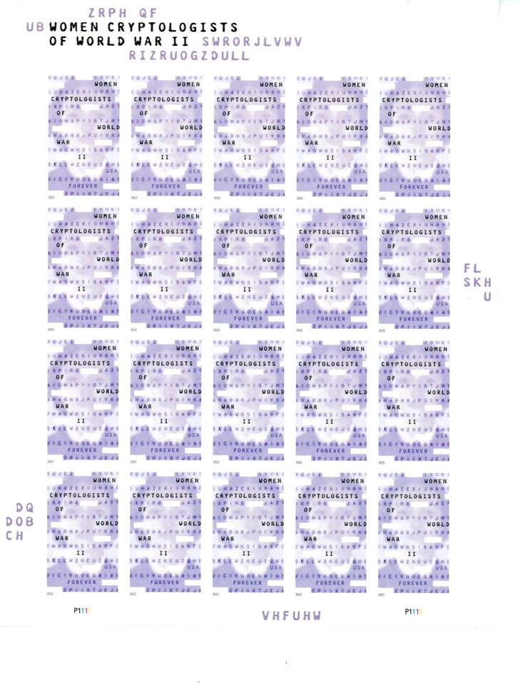 Full sheet of 20, NDC, PO Fresh, Women Cryptologists - Image 1 of 1