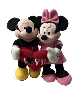 Disney Mickey And Minnie Mouse Hugging Sweethearts Stuffed Plush - Picture 1 of 5