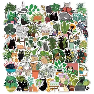 50 Cute CATS and Plants stickers, Kitten, animals, Cute cats animals decals - Picture 1 of 10