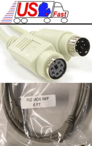 NEW! 6FT PS/2 Extension Cable, Keyboard / Mouse, PS/2 Male to PS/2 Female - Picture 1 of 2