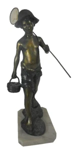 PESCATORE DE MARTINO GIOVANNI  SCULTURA ALTEZZA CIRCA 40 CM BRONZO - Imagen 1 de 6