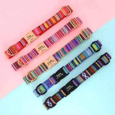 NEW 2025 Custom Dog Collar Print Personalised Pet Nylon Puppy Dogs ID Collars - image 1 of 4