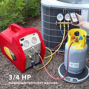 Kältemittelrückgewinnungsmaschine 3/4 PS Einzylinder AC HVAC Recyclingwerkzeug 1750 U/min - Bild 1 von 7