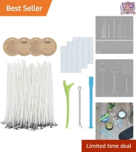 Candle Wick Making Kit: 60 Cotton Wicks & Accessories for Professional Quality - Picture 1 of 8