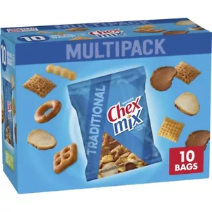 Chex Mix Snack Party Mix, Traditional, Multipack, Pub Mix Snack Bags, 10 ct - Picture 1 of 6