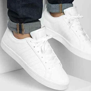 Mens Adidas VS Pace Trainers Tripple White All UK Sizes BNIB AVSP2W01 - Picture 1 of 15