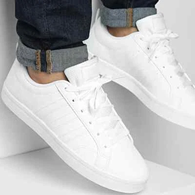 Mens Adidas VS Pace Trainers Tripple White All UK Sizes BNIB AVSP2W01 - Image 1 of 4