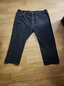 Jeans negros de pierna recta grande Levi’s 501 para hombre 50x30 botón mosca.  - Imagen 1 de 5