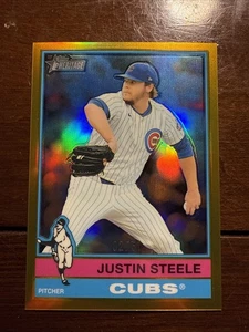 2025 Topps Heritage - Justin Steele #403 - GOLD CHROME 2/50 Cubs - Picture 1 of 7