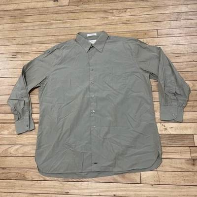 Camisa John W. Nordstrom Vintage Años 90 Botones Hombres 16.5 Manga 33 Verde Tostado Rara Foto 1 de 4
