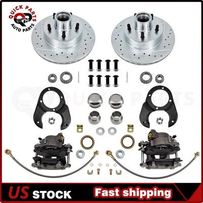 Disc Brake Kit 5 on 4-1/2 Caliper for Ford 1937 - 1946 1947 1948 Deluxe Spindle Foto 1 de 4