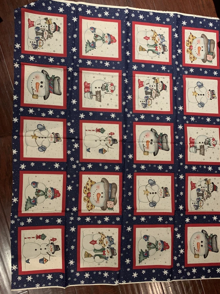 Diana Marcum Marcus Bros Muñeco de Nieve Muñecos de Nieve Bloque Panel Tela Lote Mixto Foto 1 de 1