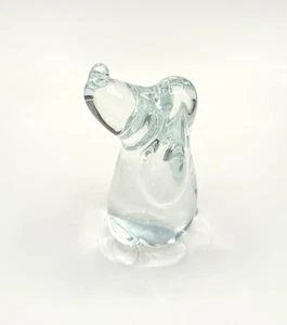 Estatuilla pisapapeles perro perro sabueso cristal transparente hecha a mano firmada fecha '87 - Imagen 1 de 12