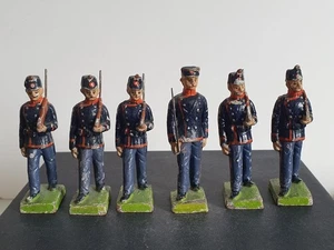6 Elastolin Lineol Soldaten Offizier Schweiz Militär I. WK Masse 8 cm - Bild 1 von 8