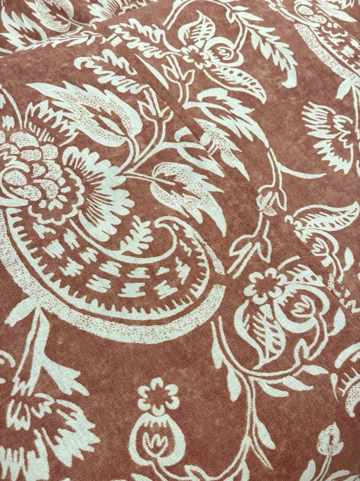 Funda nórdica Pottery Barn Alessandra Twin mezcla de lino terracota Foto 1 de 4