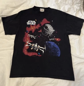 Vintage Star Wars Walt Disney World T-Shirt Size Large Black Cotton - Picture 1 of 13