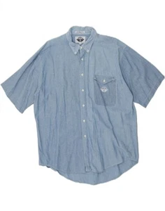 DOCKERS Mens Short Sleeve Shirt XL Blue Cotton AX07 - Picture 1 of 4