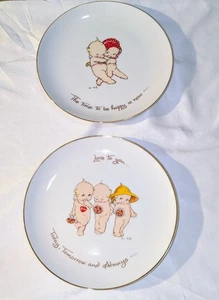 Vintage 1973 Collection Edition 2 Kewpie Plates The Time To Be Happy Is Now 8" - Picture 1 of 6