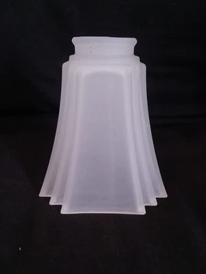 Vidrio Esmerilado Art Deco Pantalla Deslizante Lámpara Cubierta Falda Cuadrada Diseño Imperio De Colección  Foto 1 de 4