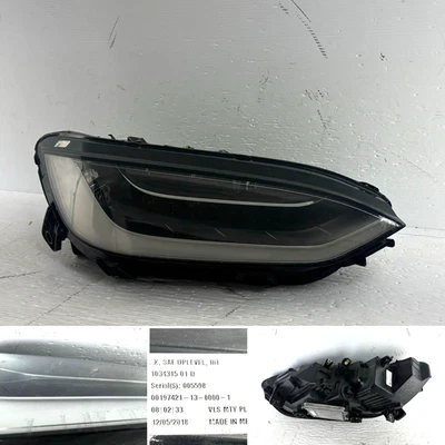 2016-2020 TESLA MODEL X RIGHT SIDE HEADLIGHT LED UP LEVEL 1034315-01-D SAE OEM - Image 1 of 4