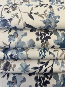 Villa Nova Hana Indigo Fabric 2.4m V3233/06 Printed Cotton - Picture 1 of 8