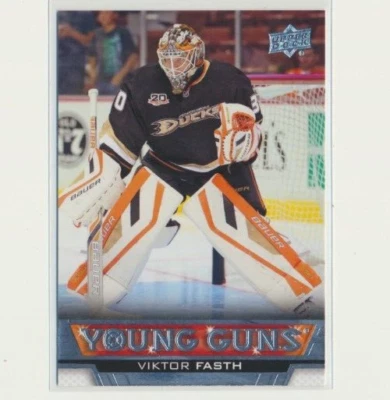 2013-14 Upper Deck Series 1 Young Guns 244 Viktor Fasth Anaheim Ducks - Image 1 of 2