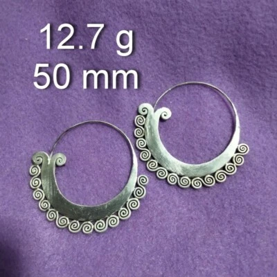 Pendientes de plata fina 925 joyería 12 g aros de filigrana tribal L1719 Foto 1 de 4