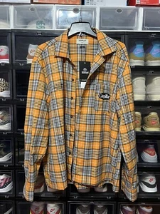 CAT WWR Caterpillar Work Wear Yellow Plaid Made In Italy Size XL - Picture 1 of 4