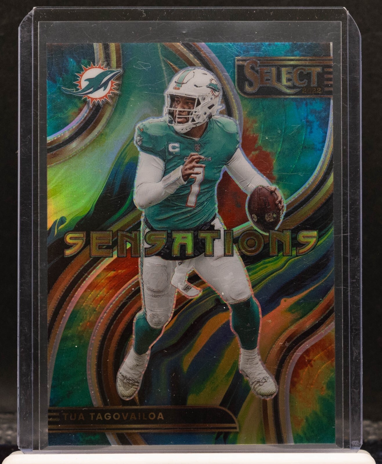 Tua Tagovailoa 2022 Panini Select Sensations Tie Dye Prizm #02/25 Dolphins