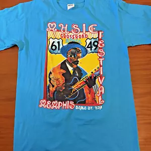 2012 Memphis Music Festival T Shirt Size Med. Crossroad Blues George Hunt Art - Picture 1 of 5