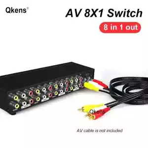 Switcher AV video audio 8 porte 8x1 switch AV 8 in 1 uscita per amplificatore TV DVD - Foto 1 di 7