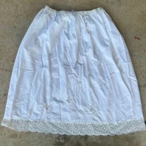 Vintage 70er Jahre weiß Spitze Slip Minirock Coquette Girly Spitze floral XS/S Spitze - Bild 1 von 7