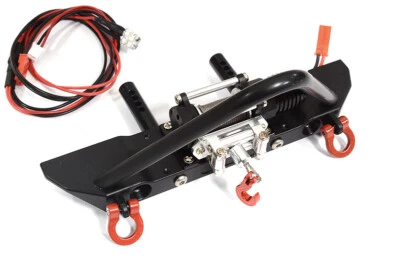 Realistic Front Alloy Bumper w/ Winch & LED for Traxxas TRX-4 w/ 43mm Mount - Image 1 of 3