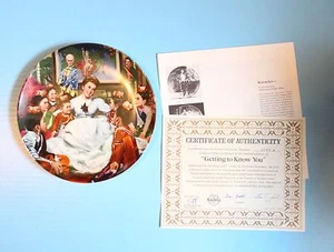 KNOWLES COLLECTOR PLATE NIB BOX COA "GETTING TO KNOW YOU" LADY WITH KIDS SIGNED - Picture 1 of 4