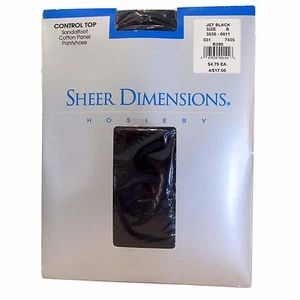 Pantimedias Sheer Dimensions Sandalia Control Top 2 Pantimedias Negro azabache Nylon Plus Talla B - Imagen 1 de 3