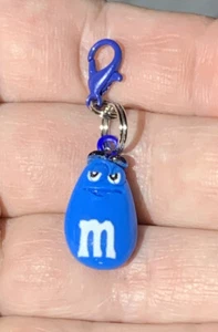 Blue M & M Candy Charm Zipper Pull & Keychain Add On Clip!! - Picture 1 of 6