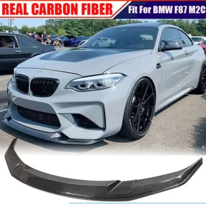 For BMW F87 M2 Competition M2C 2018UP REAL CARBON Front Bumper Lip Spoiler Chin - Picture 1 of 13