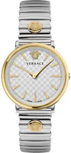 Versace VE8104922 V-Circle Lady weiss silber gold Edelstahl Damen Uhr NEU - Bild 1 von 8
