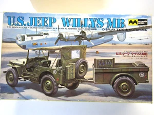 Mitsuwa 1:20 Scale U.S. Jeep Willys MB with Trailer Model Kit - # 334 MMV-1600 - Bild 1 von 14