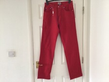Mens Red Iceberg Jeans. Front & back pockets. Button fly. Size 34in waist.