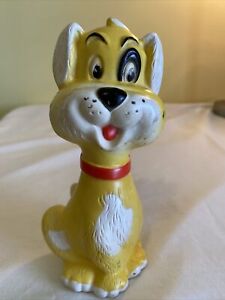 Vintage 1972 The First Years Kiddie Products Inc. Squeaky Toy Yellow Dog