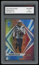 KEENAN ALLEN 2020 PANINI PHOENIX FIRE BURST CARD 1ST GRADED 10 LA CHARGERS